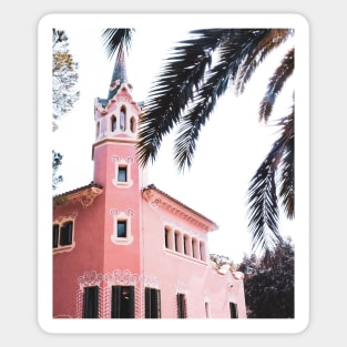 Vintage Pink Church Close-Up Sticker